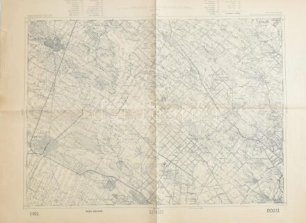 1919 Cegléd és környékének térképe, ideiglenes kiadás, 1:75.000, 47x63 cm