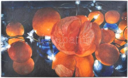 Lenkey-Tóth Péter (1972-): Narancsok II. Olaj, vászon, jelzett a hátoldalán. 30x49 cm / Péter Lenkey-Tóth (1972-): Oranges II. Oil on canvas, signed on the reverse. 30x49 cm