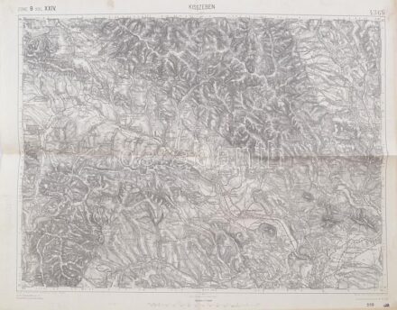 cca 1913 Kiszeben és környékének térképe, 1:75.000, Wien, K. u. K. Militärgeographisches Institut, 43x54 cm