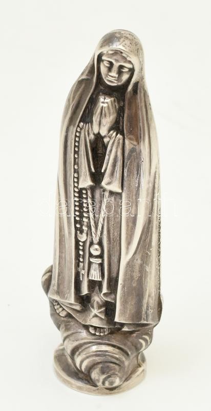 Ezüst (Ag) Szűz Mária szobor, jelzett, m: 10 cm, nettó: 34 g