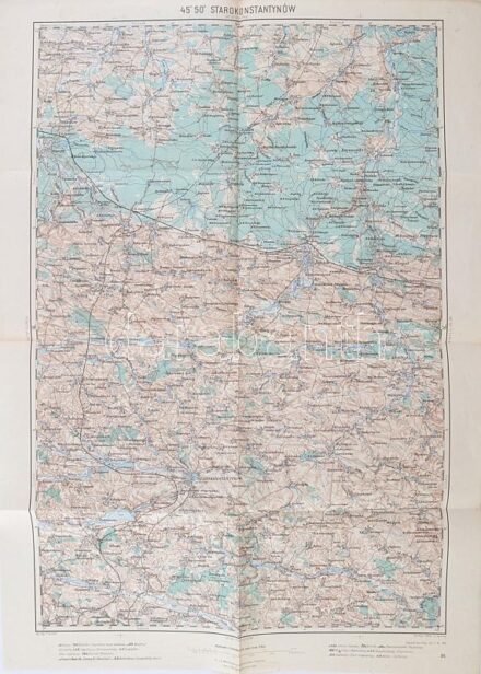 cca 1915 Starokonstanikow és környékének térképe, 1:200.000, Wien, K. u. K. Militärgeographisches Institut, 62x43 cm