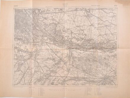 cca 1919 Bécs és környéke térképe, ideiglenes kiadás, 1:75.000, Bp., Magyar Földrajzi Intézet, szakadt, sérült, 47x62 cm