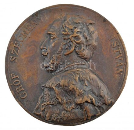 Lóránfi Antal (1856-1927) 1897. 'Gróf Széchenyi István / A soproni Széchenyi szobor leleplezésére 1897. máj. 23. - Sopron megye és Sopron sz. k. város' öntött Br emlékérem (75mm) T:2,2- patina, lyuktömött Hungary 1897. 'Count