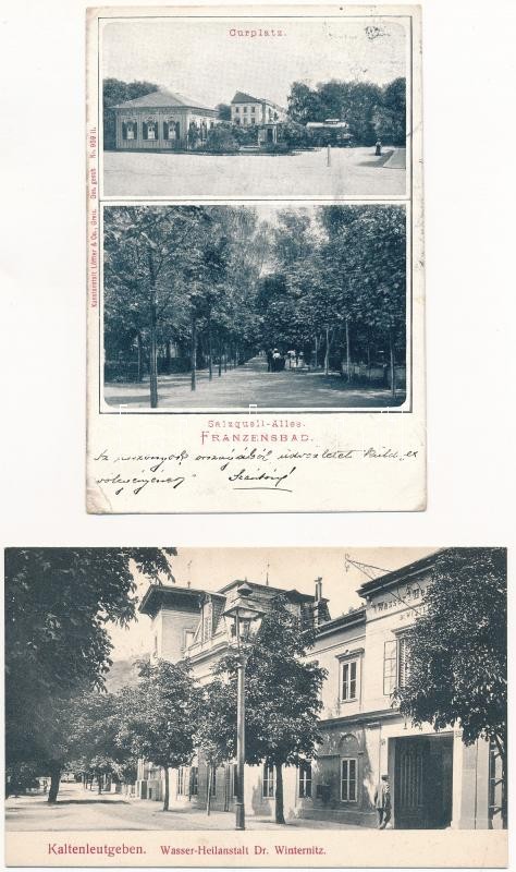 4 db RÉGI külföldi képeslap: Kassel, Franzensbad, Kaltenleutgeben, Köln / 4 pre-1910 European postcards: Kassel, Kaltenleutgeben, Frantisovsky Lázne, Köln Art Nouveau, floral - Image 2