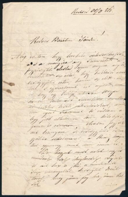 1861 'Ne hidj a németnek' feliratú, nemzeti kiscímeres levélpapír, rajta kézzel írt levéllel, hajtott, szakadt, foltos, 21x13 cm, 2 sztl. lev.