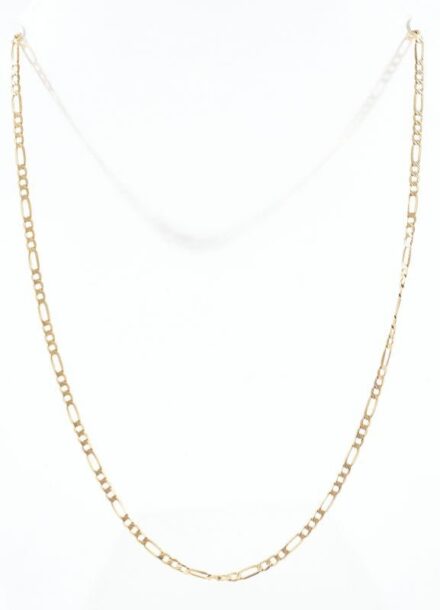 Arany (Au) 14K figaro nyaklánc, jelzett, h: 45 cm, nettó: 4 g