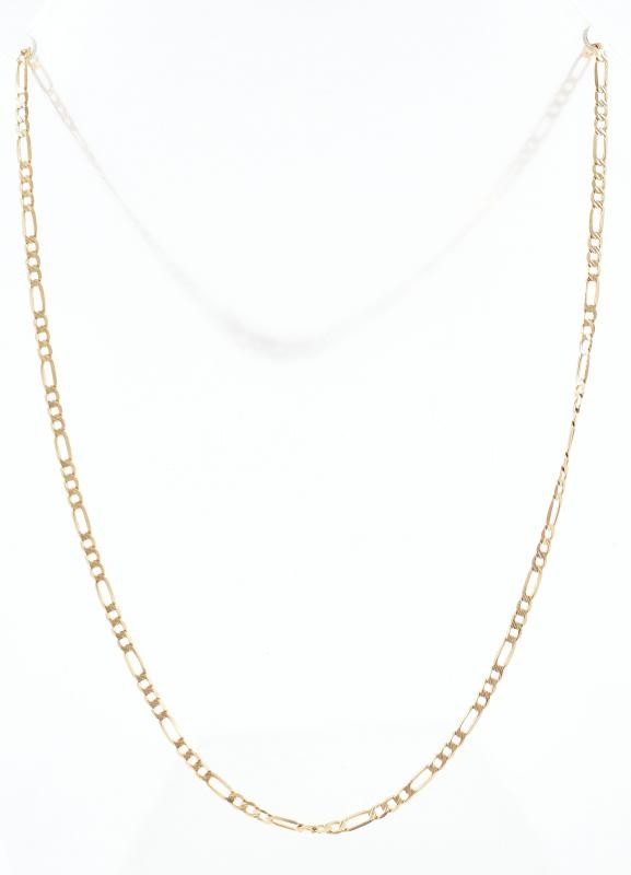 Arany (Au) 14K figaro nyaklánc, jelzett, h: 45 cm, nettó: 4 g