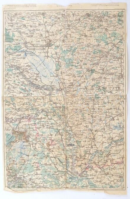 cca 1917 Nagykároly - Munkács és környékének térképe, 1:200.000, +szakadt, bejelölésekkel, körbevágott, 59x39 cm