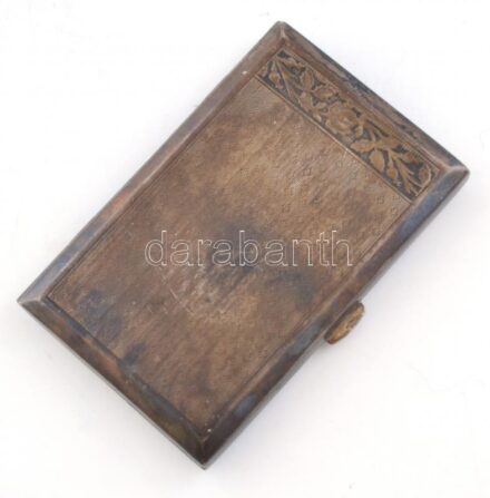 Ezüst cigaretta tárca, jelzett, belül gravírozással 65g 8x5 cm