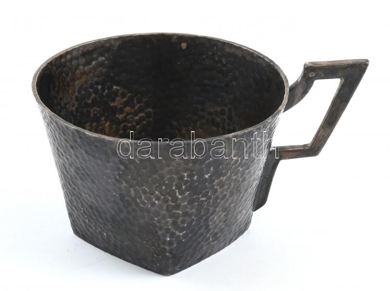 2 db ezüst edényke. Jelzett, kézzel készült. d:6 cm, d: 7,5 cm, össz 93 g - Image 2
