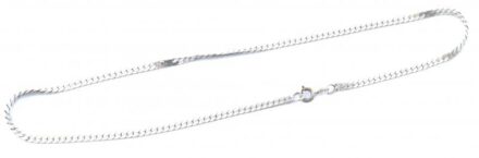 Ezüst(Ag) lapos kígyó nyaklánc, jelzett, pótolt fém csat, h: 45 cm, nettó: 13,2 g