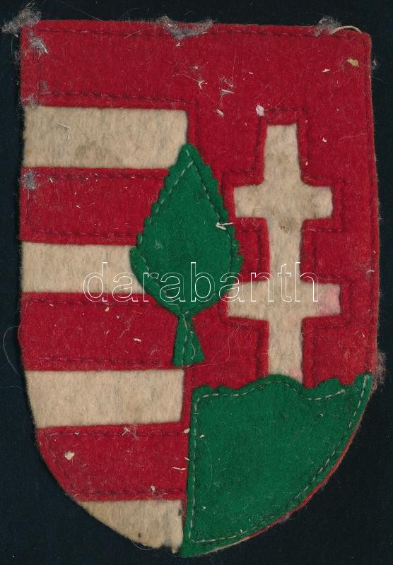 cca 1946? Korona nélküli címeres erdész? szövet felvarró 12 cm