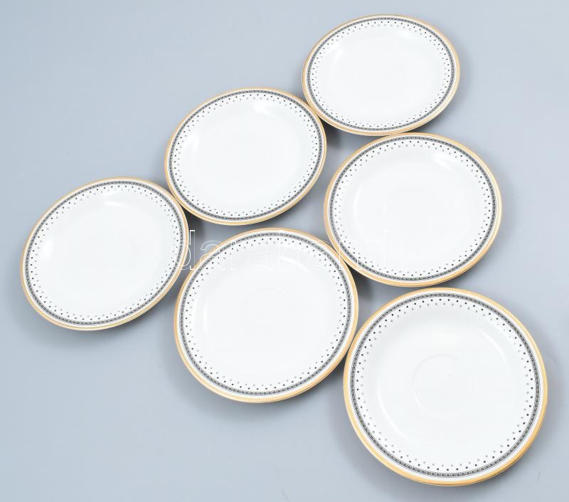 6 db Decobex jelszett teáscsésze, Balatonfüred, látványosságaival díszítve, matricás porcelán, kopásnyomokkal. - Image 2