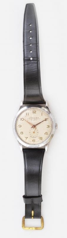 Codosa kézi felhúzós mechanikus karóra, működő, jó állapotban, karcos óratok, plexi nélkül d: 37 mm
