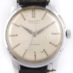 Dulfi kézi felhúzós mechanikus karóra, működő, jó állapotban, karcos óratok, plexi sérült d: 32 mm