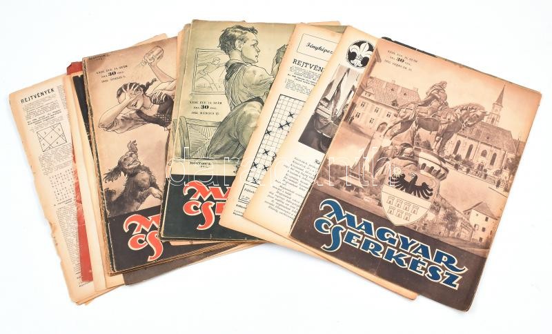 cca 1942 Magyar Cserkész c. újság 11 db száma, vegyes állapotban