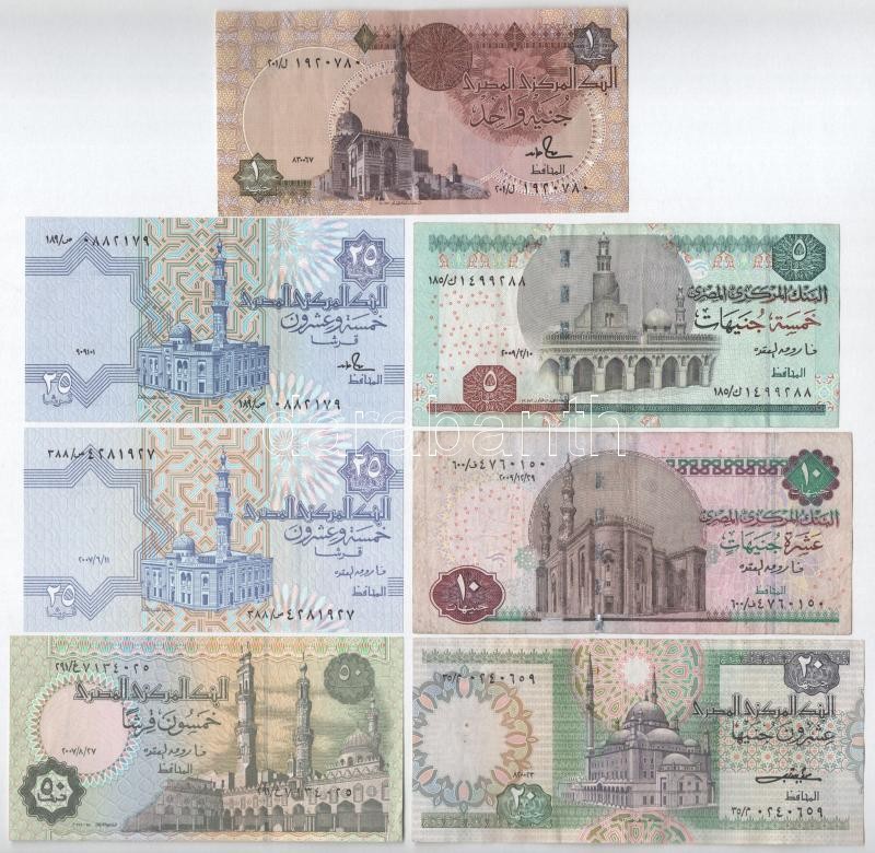 Egyiptom 1983-2011. 25p-20P (7xklf) T:II-III Egypt 1983-2011. 25 Piastres - 20 Pounds (7xdiff) C:XF-F