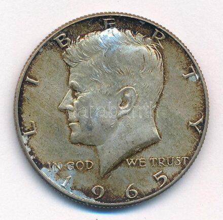 Amerikai Egyesült Államok 1965. 1/2$ Ag 'Kennedy' T:2 patina USA 1965. 1/2 Dollar Ag 'Kennedy' C:XF patina Krause KM#202a