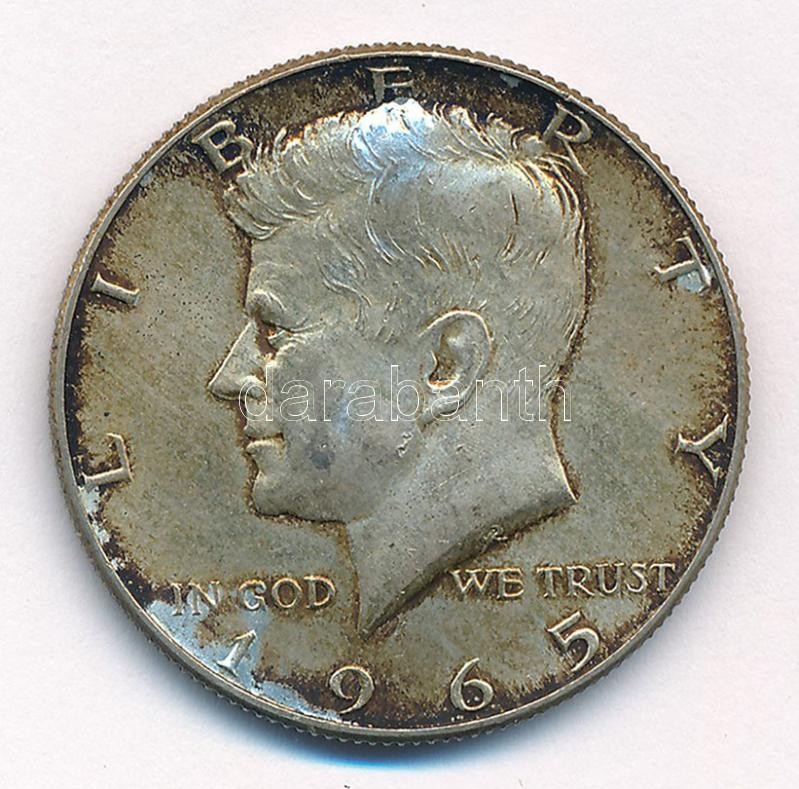 Amerikai Egyesült Államok 1965. 1/2$ Ag 'Kennedy' T:2 patina USA 1965. 1/2 Dollar Ag 'Kennedy' C:XF patina Krause KM#202a