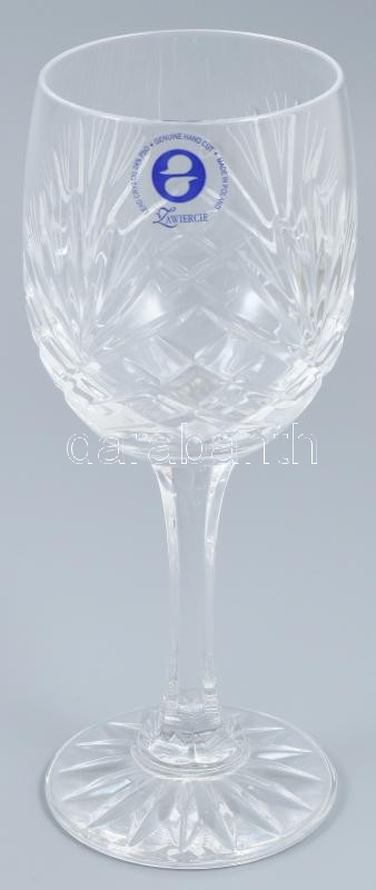 Zawiercie lengyel talpas borospohár, 6 db, ólomkristály, etikettel jelzett, hibátlan, m: 17,5 cm - Image 2