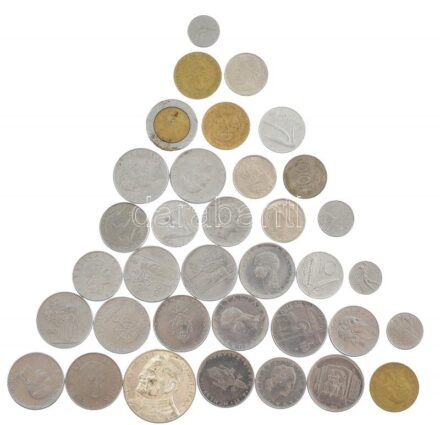 ~215g vegyes olasz és san marinoi érmetétel T:2,2- ~215g mixed italian and san marino coin lot C:XF,VF