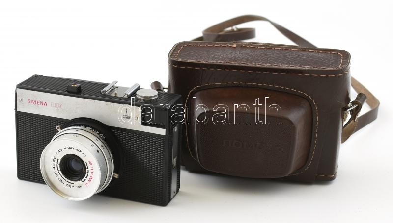 Lomo Smena 8M fényképezőgép T-43 40mm f/4 objektívvel, eredeti tokjában