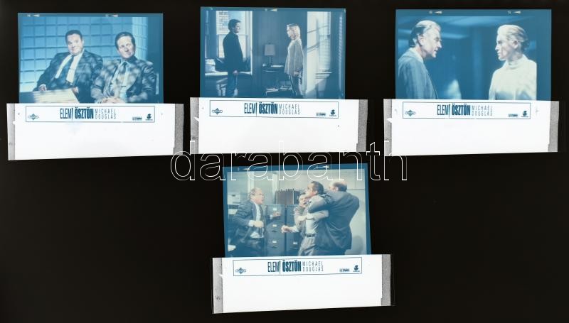 cca 1992 ,,Elemi ösztön' című francia - amerikai film jelenetei és szereplői, 10 db NEGATÍV, feliratokkal, 18x24 cm - Image 2