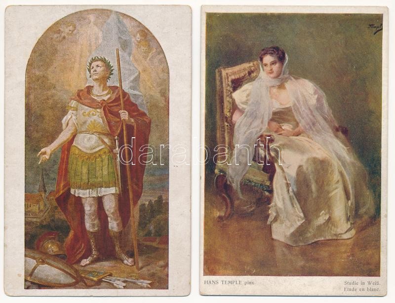 17 db RÉGI főleg művész motívum képeslap / 17 pre-1945 mostly art motive postcards - Image 2