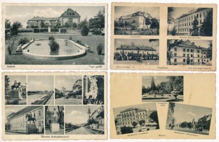 3 db RÉGI magyar város képeslap + Érsekújvár / 3 pre-1945 Hungarian town-view postcards + Nové Zamky