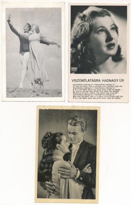 Magyar színésznők és színészek - 5 db vegyes képeslap / Hungarian actors and actresses - 5 mixed postcards