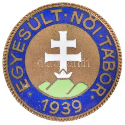 1939. 'Egyesült Női Tábor 1939' zománcozott Br jelvény, hátlapon 'BERÁN N BPEST' gyártói jelzéssel (24mm) T:2 zománchiba