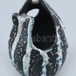 Retró kerámia váza, jelzés nélkül, hibátlan, m: 16,5 cm