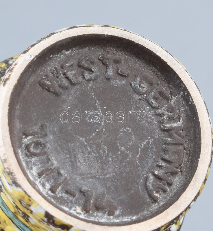 NSZK retró kerámia váza, jelzett, hibátlan, m: 14 cm - Image 2