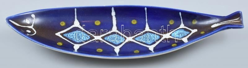 Retró olasz halas, kerámia kínáló, jelzett, hibátlan, h: 32 cm