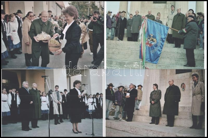 1991 október 31. Dr. Habsburg Ottó (1912-2011) az Európa Parlament képviselője, dr. Eke Károly (1932-2003) független magyar országgyűlési képviselő meghívására érkezett Csongrádra, de ellátogattak Ópusztaszerre is; Habsburg - Image 2