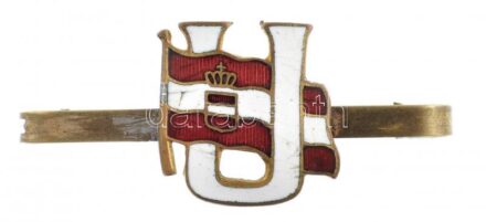 Osztrák-Magyar Monarchia ~1914-1918. 'U-Boat' a Császári és Királyi flotta tengeralattjárós veteránjainak zománcozott fém jelvénye, hátoldalon gyártói jelzéssel T:2 zománchiba Austro-Hungarian Monarchy ~1914-1918. 'U-Boat' Imperial