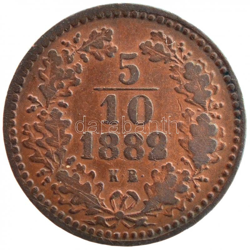1882KB 5/10kr Cu T:2-,3 Hungary 1882KB 5/10 Kreuzer Cu C:VF,F Adamo M3.1