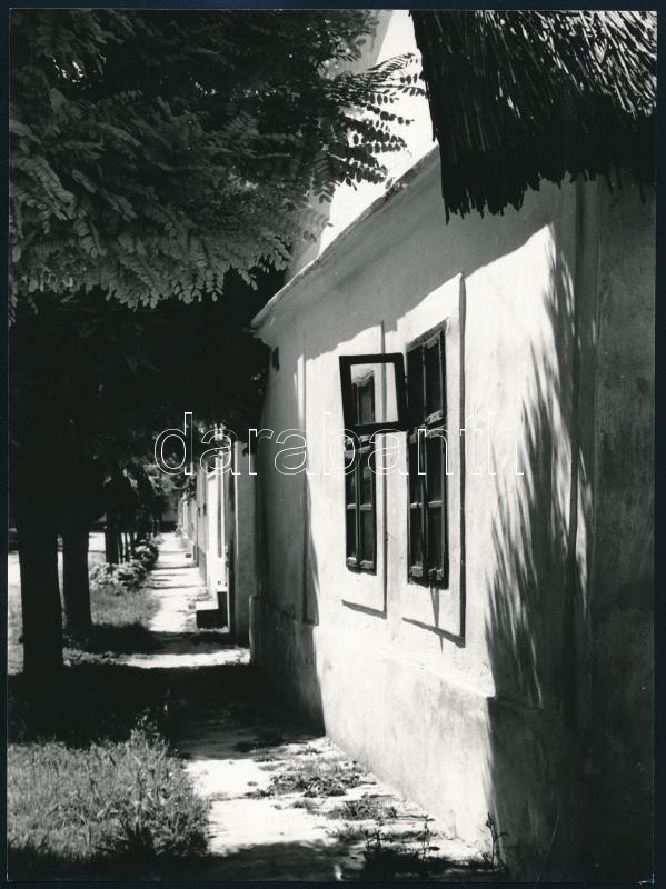 cca 1972 Skarupka Tivadar miskolci fotóművész feliratozott, vintage fotóművészeti alkotása (Baja, Szeremlei utca), ezüst zselatinos fotópapíron, 24x18 cm