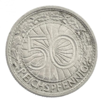 Németország / Weimari Köztársaság 1931A 50pf Ni T:2 Germany / Weimar Republic 1931A 50 Pfennig Ni C:XF Krause KM#49