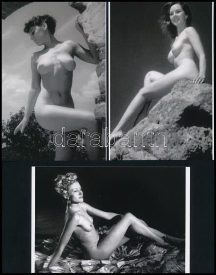 Különböző időben készült szolidan erotikus felvételek, 5 db mai nagyítás különféle forrásokból, 15x10 cm