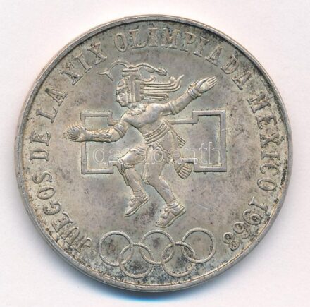 Mexikó 1968. 25P Ag 'Olimpia' T:1- patina Mexico 1968. 25 Pesos Ag 'Olympiad' C:AU patina Krause KM#479.1