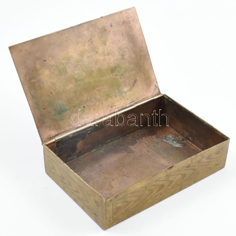 Réz doboz, hiányos dísszel 18x11 cm - Image 3