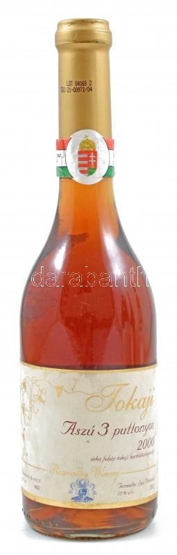 2000 Rosewalley - Sas pincészet Tokaji Aszú 3 puttonyos bontatlan palack bor