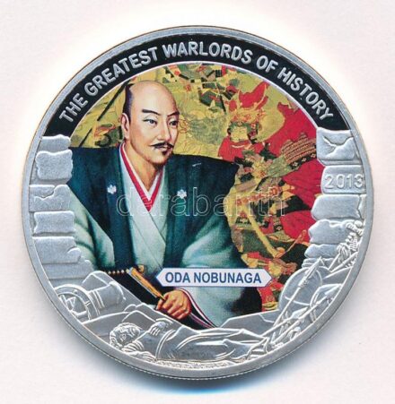 Palau 2013. 1$ ezüstözött Cu 'A történelem legnagyobb hadurai - Oda Nobunaga' részben multicolor festéssel, kapszulában T:PP Palau 2013. 1 Dollar silver plated Cu 'The Greatest Warlords of History - Oda Nobunaga' with partial multicolor