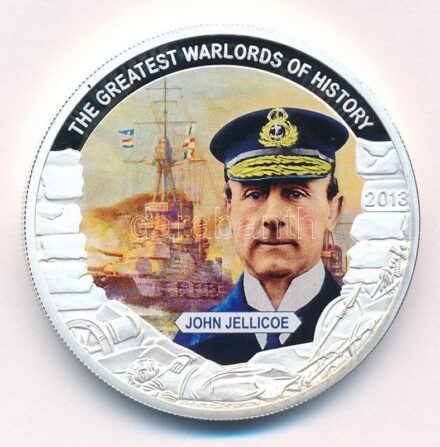 Palau 2013. 1$ ezüstözött Cu 'A történelem legnagyobb hadurai - John Jellicoe' részben multicolor festéssel, kapszulában T:PP Palau 2013. 1 Dollar silver plated Cu 'The Greatest Warlords of History - John Jellicoe' with partial multicolor
