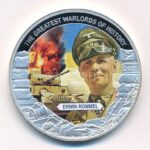 Libéria 2011. 5$ Cu 'Nagy Hadvezérek - Erwin Rommel' multicolor festéssel, kapszulában T:PP Liberia 2011. 5 Dollars Cu 'The Greatest Warlords of History - Erwin Rommel' with multicolor picture, in capsule C:PP