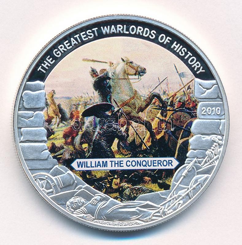 Libéria 2010. 5$ Cu 'Nagy Hadvezérek - I. Hódító Vilmos' multicolor festéssel, kapszulában T:PP Liberia 2010. 5 Dollars Cu 'The Greatest Warlords of History - William the Conqueror' with multicolor picture, in capsule C:PP