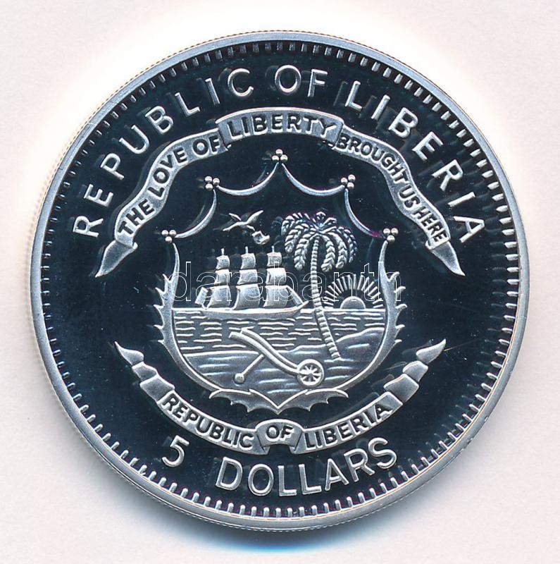 Libéria 2010. 5$ Cu 'Nagy Hadvezérek - I. Hódító Vilmos' multicolor festéssel, kapszulában T:PP Liberia 2010. 5 Dollars Cu 'The Greatest Warlords of History - William the Conqueror' with multicolor picture, in capsule C:PP - Image 2