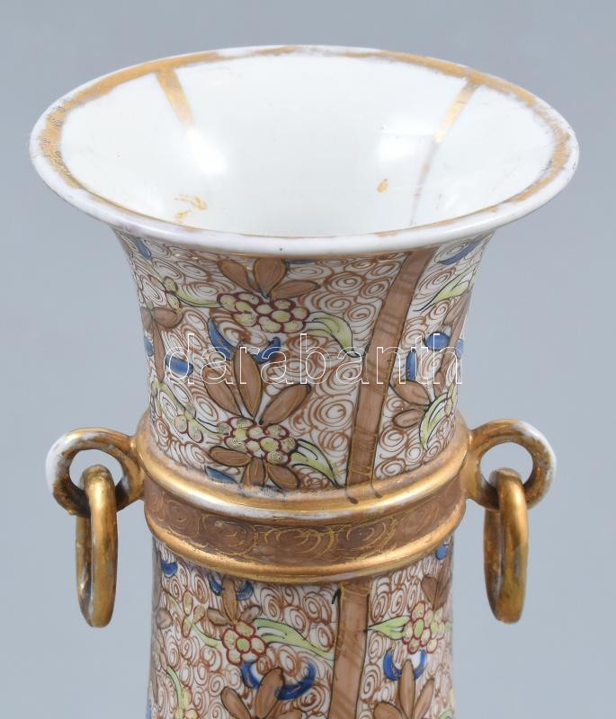 Herend arany jelzéssel Cubas (CU) mintás dísz váza, kopott, m: 25 cm - Image 4