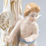 Német puttós lámpatest, porcelán, jelzett, apró lepattanásokkal, teteje lecsiszolt, m: 27 cm - Image 3